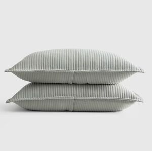 NWT QUINCE Organic Cotton Matelasse Sham Set King Dried Sage 5703